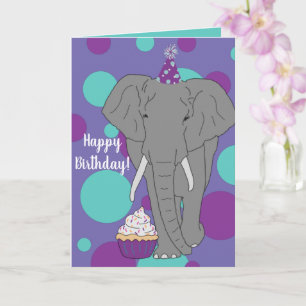 Customisable Elephant Birthday Card