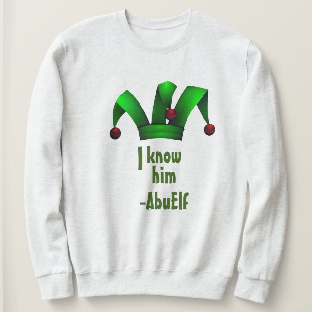 Customisable Elf Santa Helper Christmas Abuela Elf Sweatshirt (Design Front)