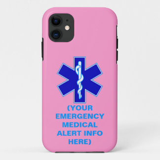 Customisable Emergency Medical Alert iPhone Cases