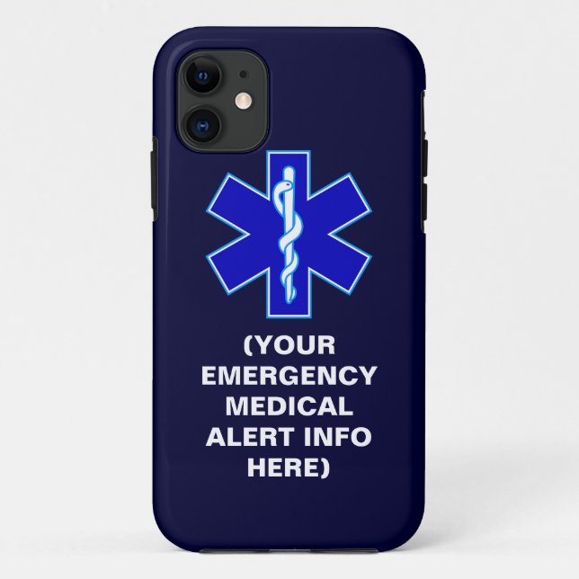 Customisable Emergency Medical Alert iPhone Cases (Back)