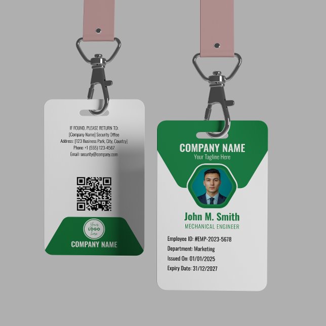 Customisable Employee ID Badge Green (Creator Uploaded)