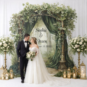  Customisable Enchanted Archway Wedding Backdrop Tapestry