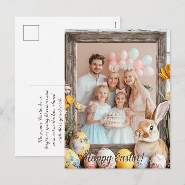 Customisable 🐇Enchanted Easter Bunnyland Express Holiday Postcard (Front/Back)