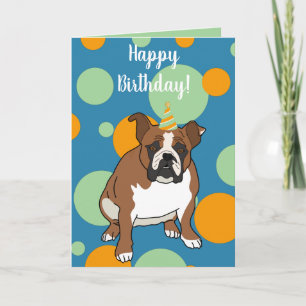 Customisable English Bulldog Birthday Card