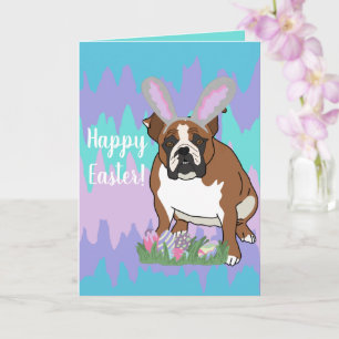 Customisable English Bulldog Easter Card