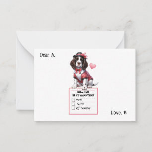 Customisable English Springer Spaniel Valentine  Card