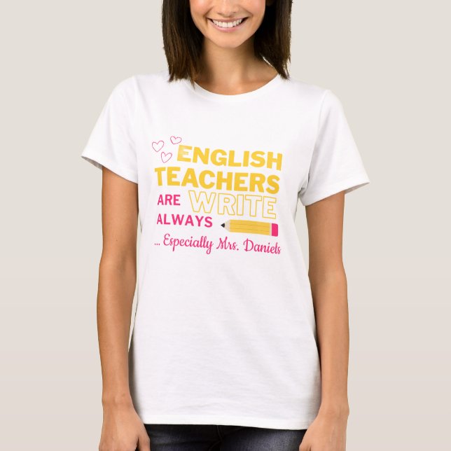 Customisable English Teacher Shirt (Front)