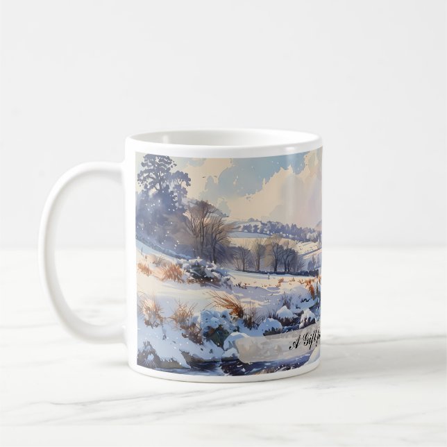 Customisable English Winter Landscape Coffee Mug (Left)
