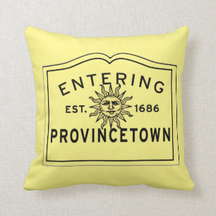 Customisable Entering Provincetown MA Town Sign Cushion