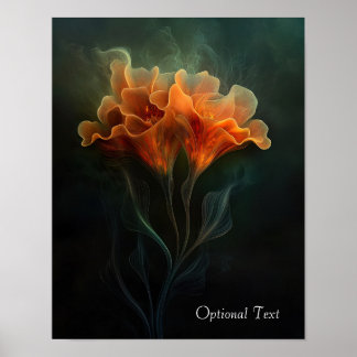 Customisable Ethereal Orange Flower Poster