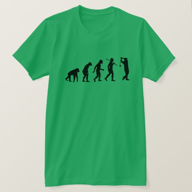 Customisable Evolution Of Mankind Funny Golf T-Shirt (Design Front)