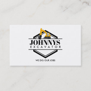 Customisable Excavator Business Cards