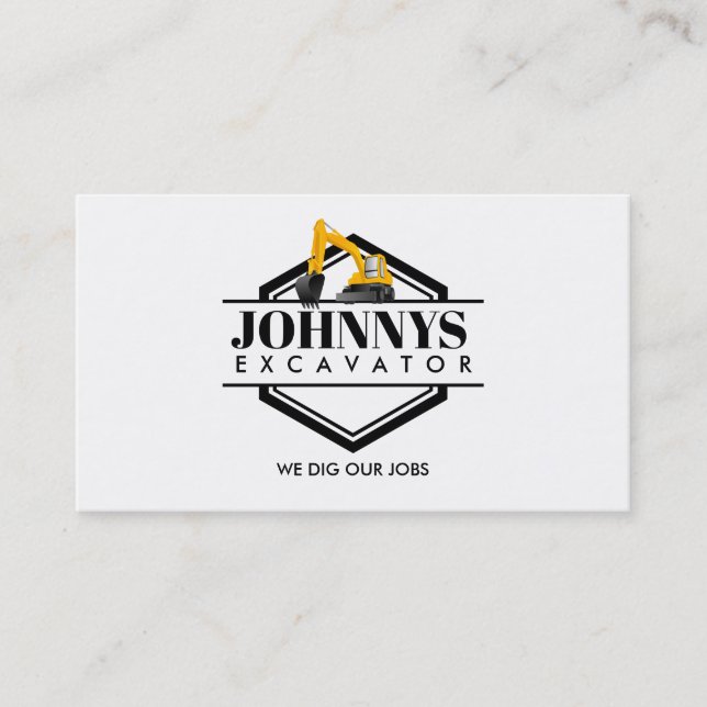 Customisable Excavator Business Cards (Front)