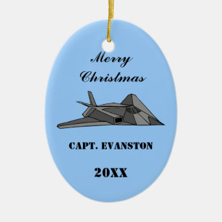Customisable F117 Stealth Fighter Bomber Design Ceramic Tree Decoration