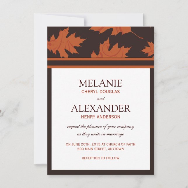 Customisable Fall Wedding Invitations (Front)