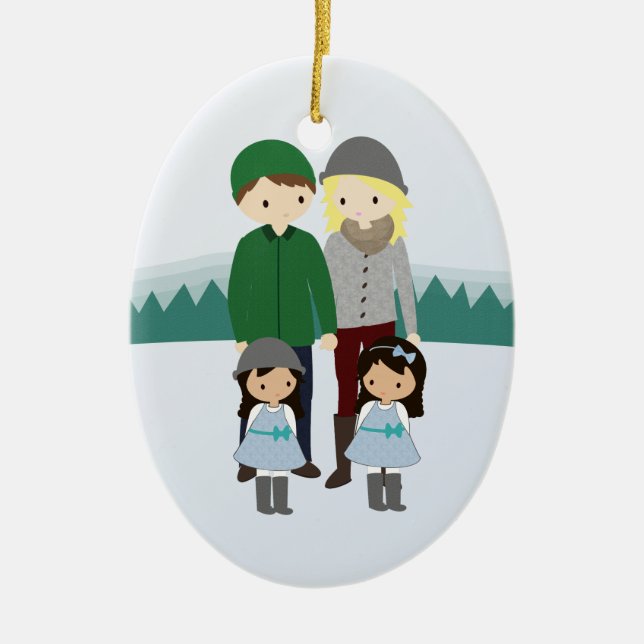 Customisable Family Christmas Ornament (Front)