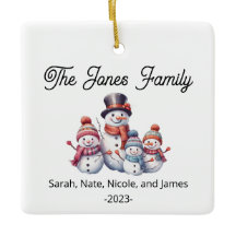 Customisable Family of 4 Snowman Holiday