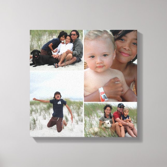 Customisable Family Photo Collage Canvas Print (Front)