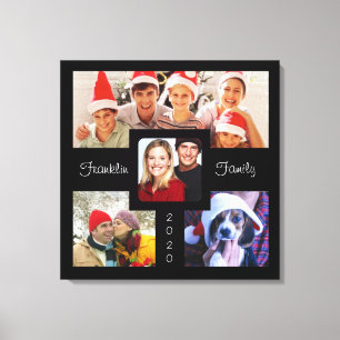 Customisable family photo text canvas wall art