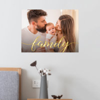 Customisable Family Portrait Real Gold script