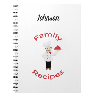 Customisable Family Recipe Book Italian Chef Notes
