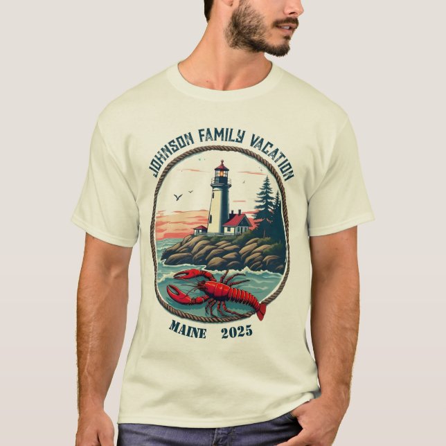 Customisable Family Vacation T-Shirt-Maine T-Shirt (Front)