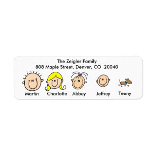 Customisable Family With Dog Address Labels