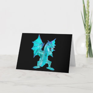 Customisable Fantasy Aqua Dragon Greetings Card