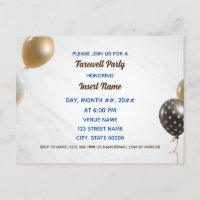 Customisable farewell retirement party postcard