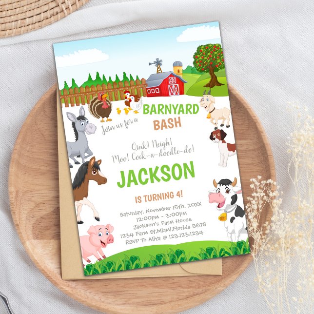 Customisable Farm Birthday Invitations (Farm Birthday Invitations)