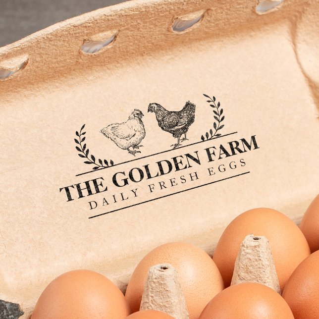 Customisable Farmhouse  Chicken Egg Business Self-inking Stamp (Creator Uploaded)