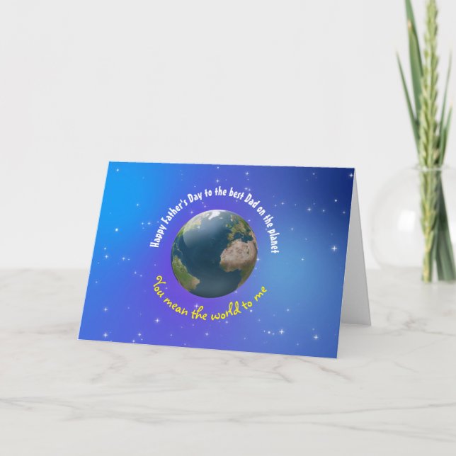 Customisable Father's Day novelty Earth Card (Front)