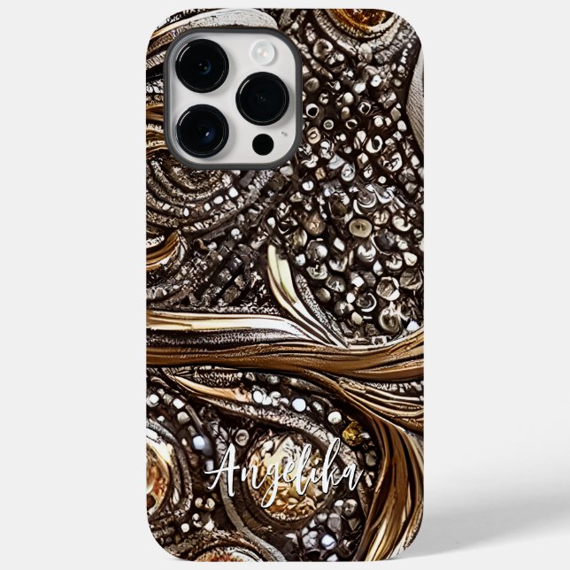 Customisable Faux Leather Abstract Case-Mate iPhone Case (Back)