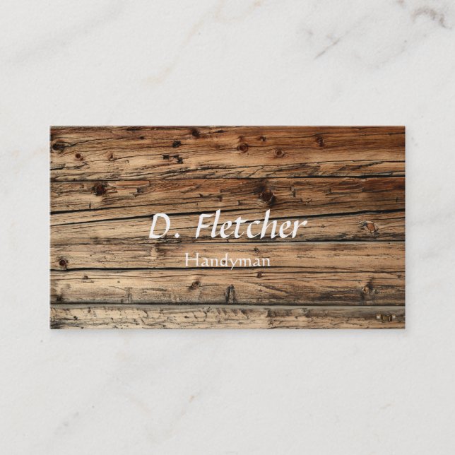 Customisable faux wood business card (Front)
