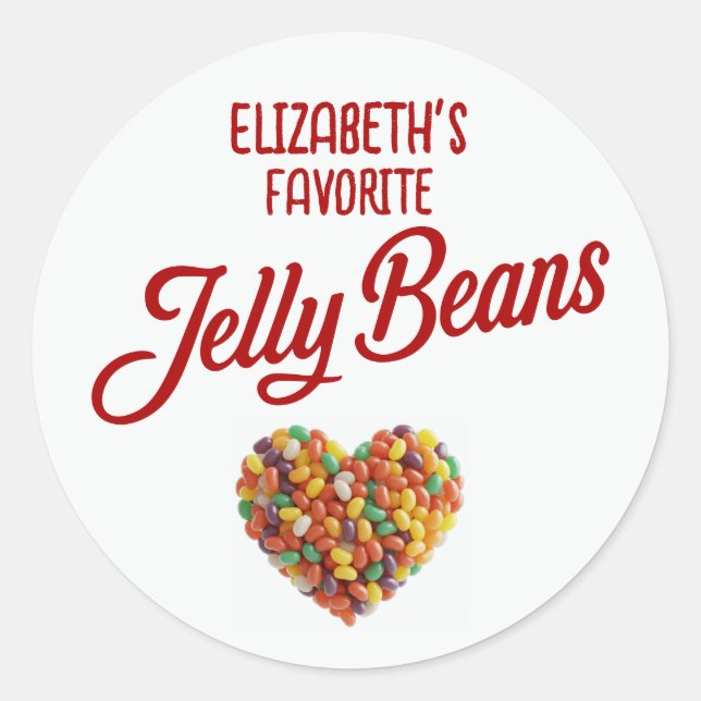Customisable Favourite Jelly Beans Classic Round Sticker (Front)