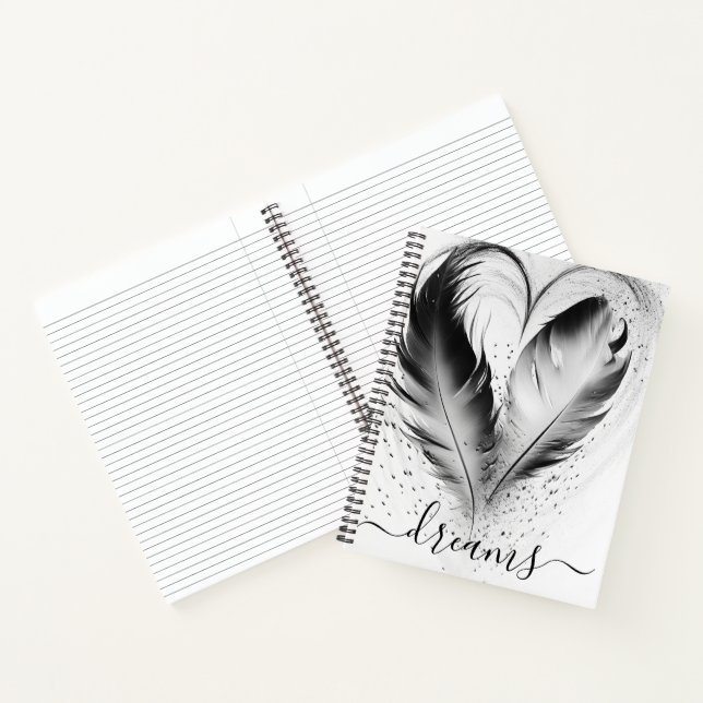 Customisable Feather Heart Dream Journal (Inside)
