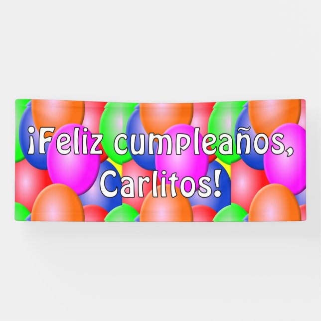 Customisable ¡Feliz cumpleaños!  Banner (Horizontal)