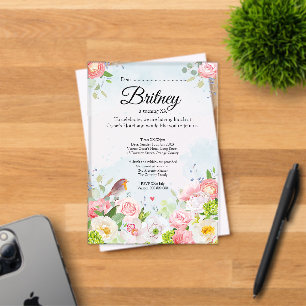 Customisable Female Birthday Invitation – Clear