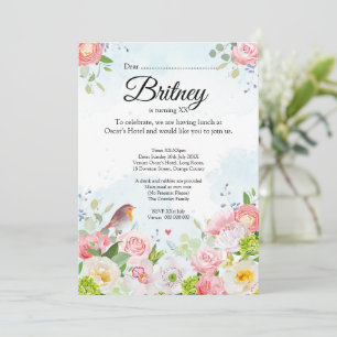 Customisable Female Birthday Invitation – Editable