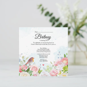 Customisable Female Birthday Invitation – Editable