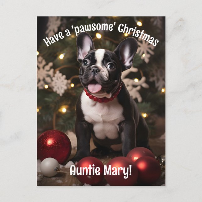  Customisable Festive Furry Duo Postcard (Front)