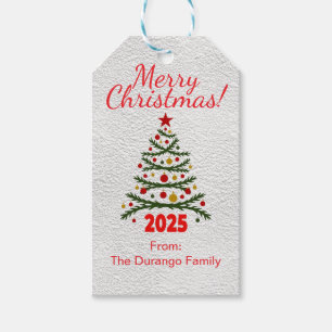 Customisable Festive Xmas Tree Christmas Party Gift Tags