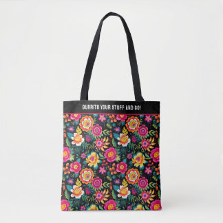 Customisable Fiesta Floral Extravaganza Tote Bag