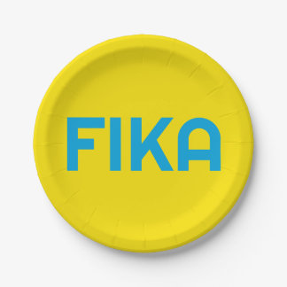 Customisable FIKA Bold Yellow and Blue Paper Plate