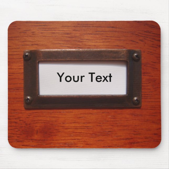 Customisable file cabinet label mouse pad (Front)