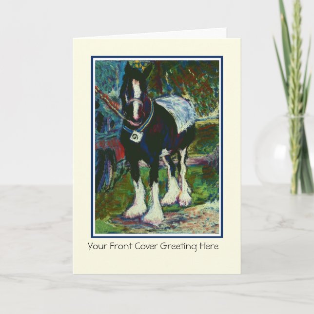 Customisable Fine Art Greeting Card - Shire Horse (Front)