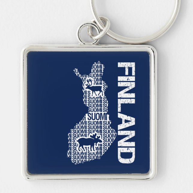 Customisable FINLAND MAP key chain (Front)