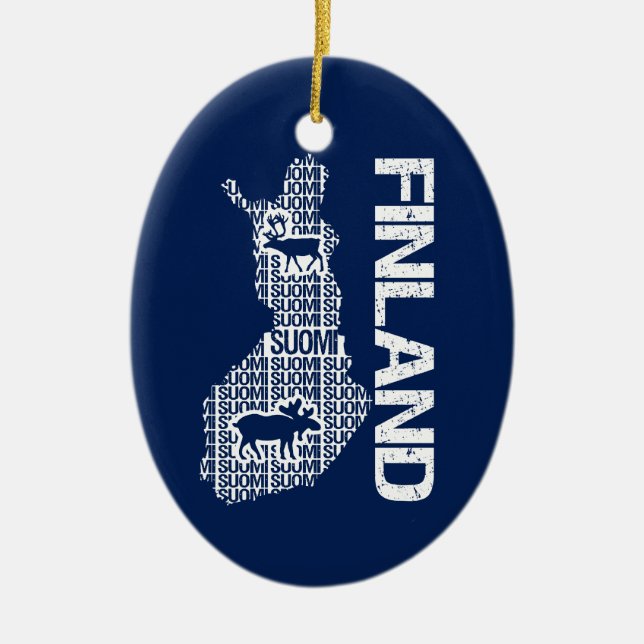 Customisable FINLAND MAP ornament (Front)