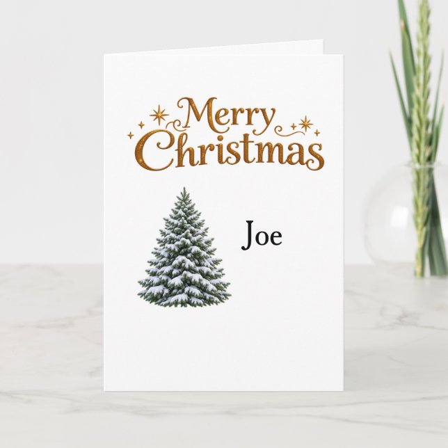 customisable fir tree christmas card (Front)