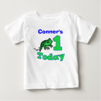 Customisable First Birthday Boy Froggy Shirt